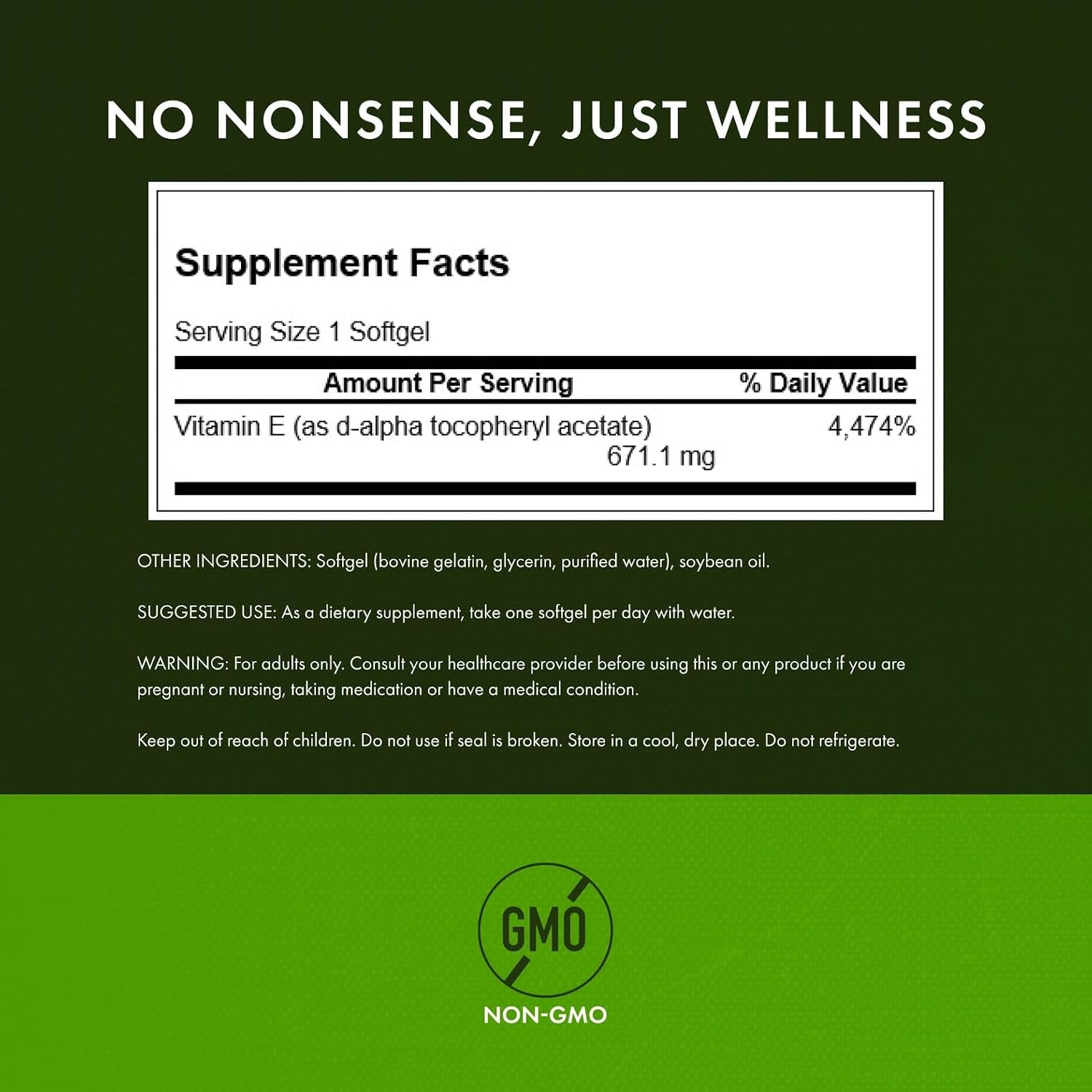 Swanson Natural Vitamin E 1000 UI (671,10 mg) 250 Cápsulas Blandas