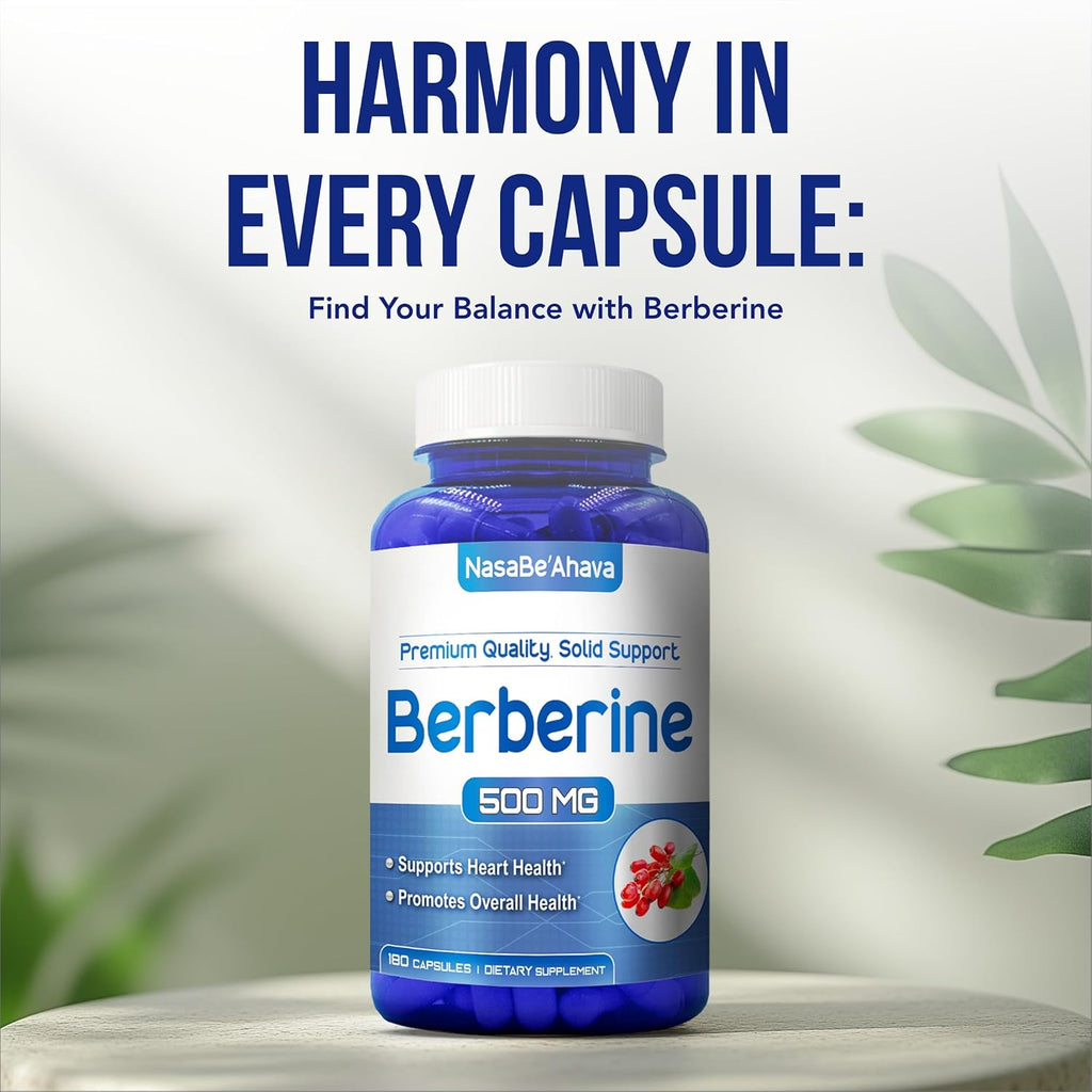 Berberina 500mg – Suplemento de Fácil Absorción (180 Cápsulas) – NasaBeahava