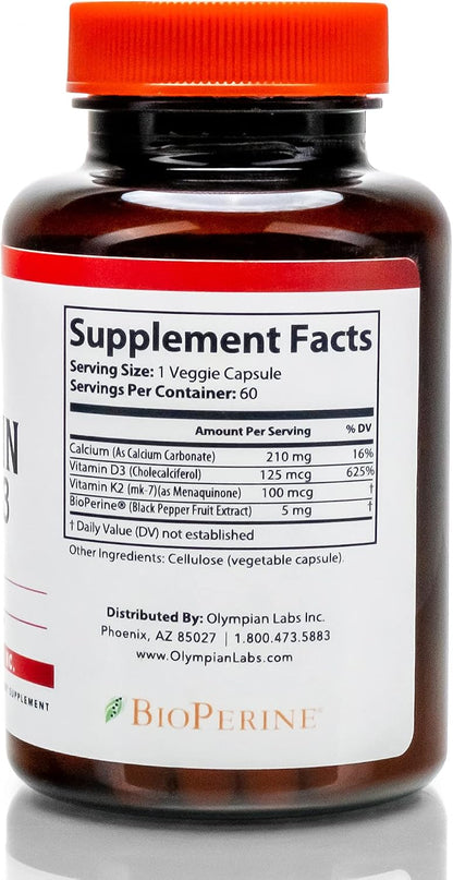 Olympian Labs Vitamina K2 + D3, 60 Cápsulas Veganas – Image 3