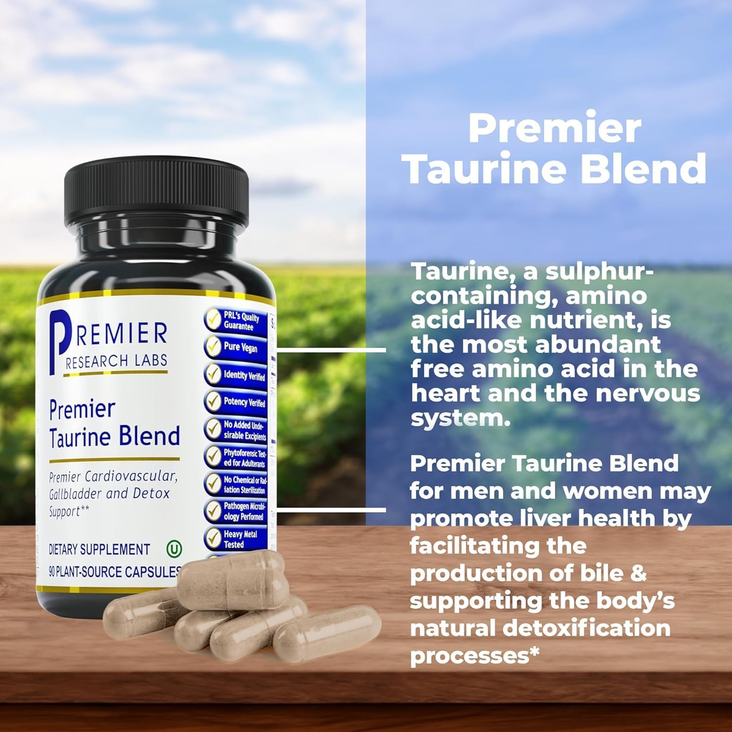 Taurine Blend de Premier Research Labs - 90 Cápsulas Vegetales