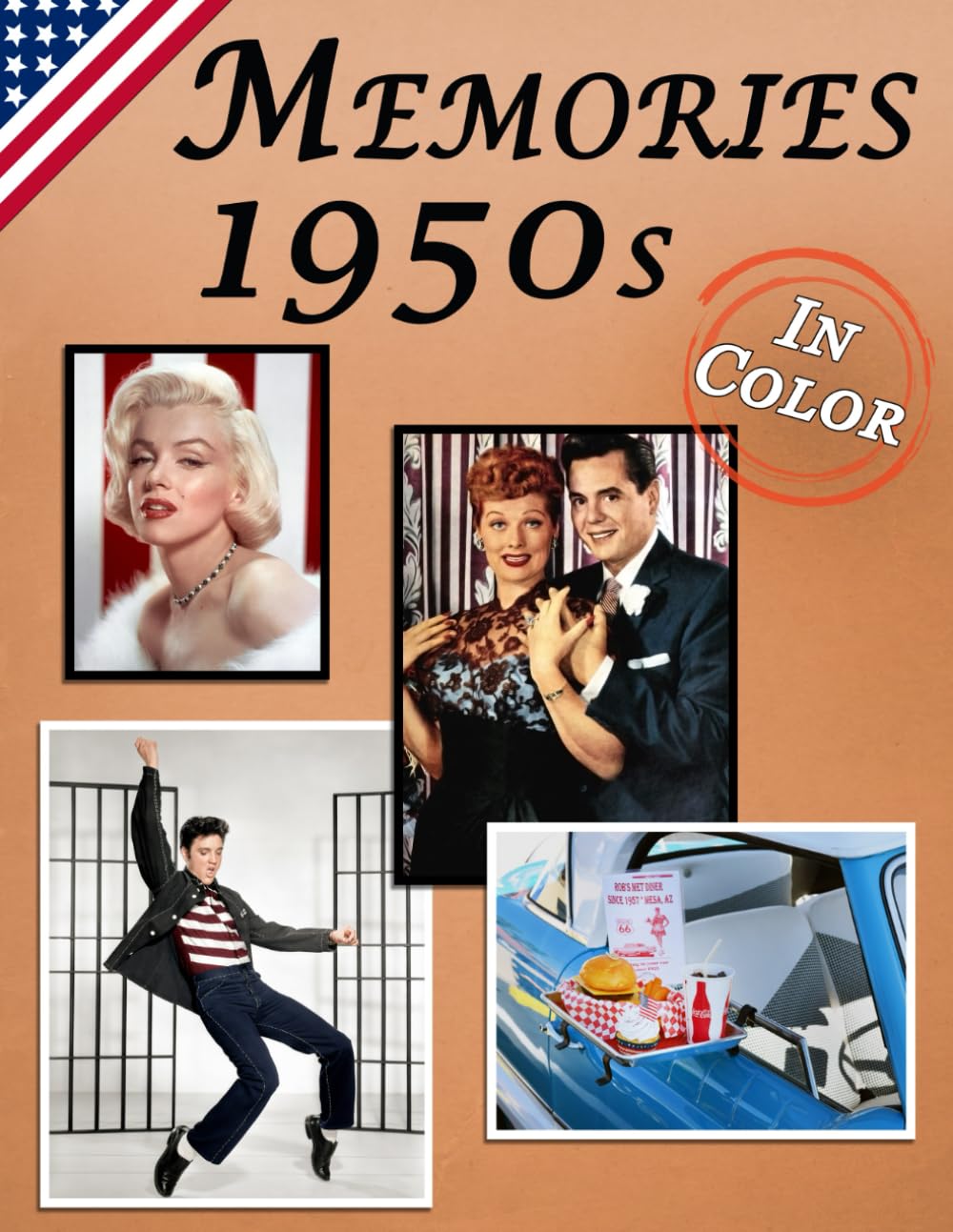 Memories: Memory Lane 1950s - Libro de reminiscencia a color y letra grande para mayores con demencia (Edición USA)