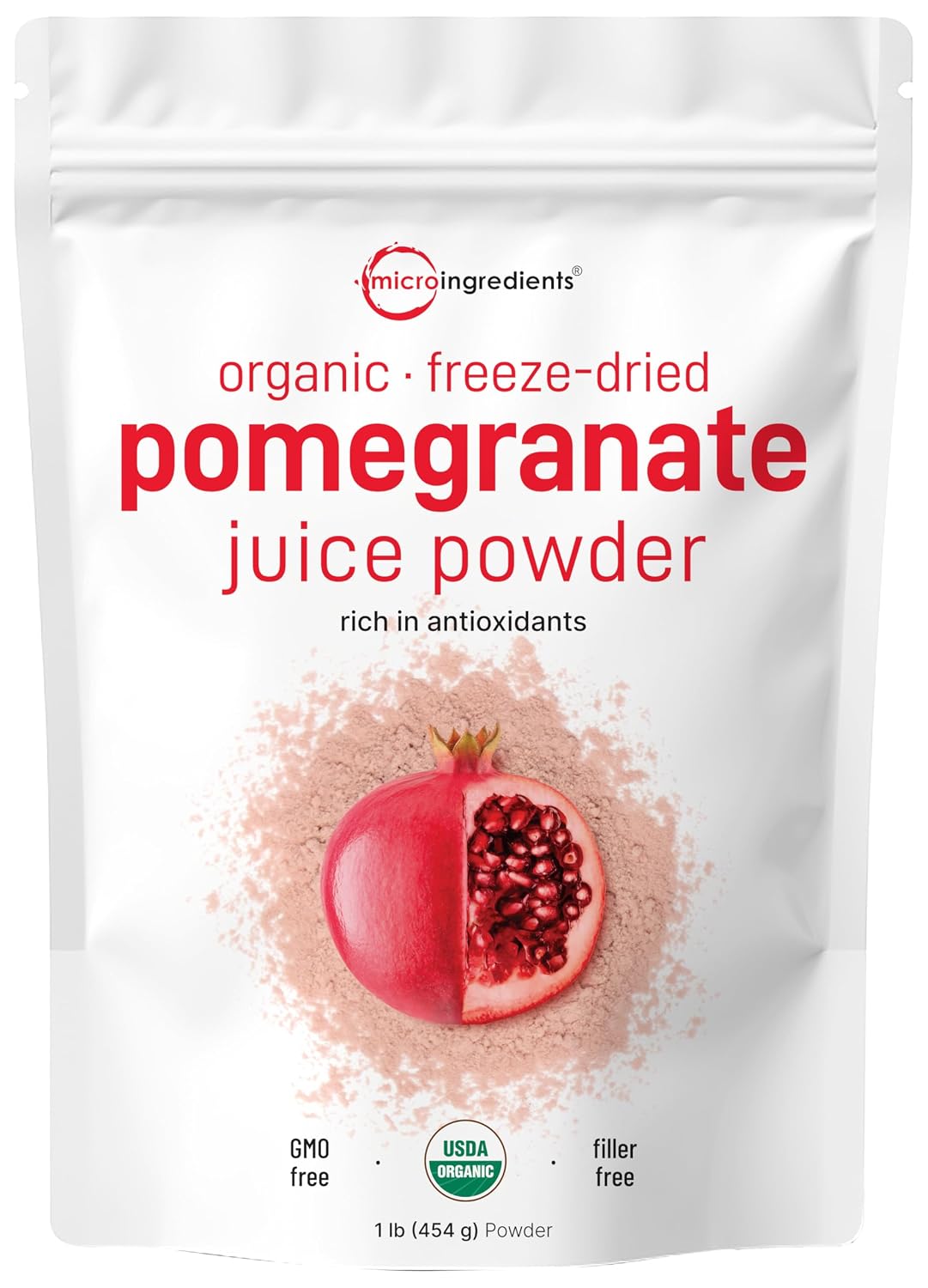 Organic Pomegranate Juice Powder, 453 g | 100% Natural | Freeze-Dried and Cold-Pressed | No Sugar or Additives | Vegan and Non-GMO