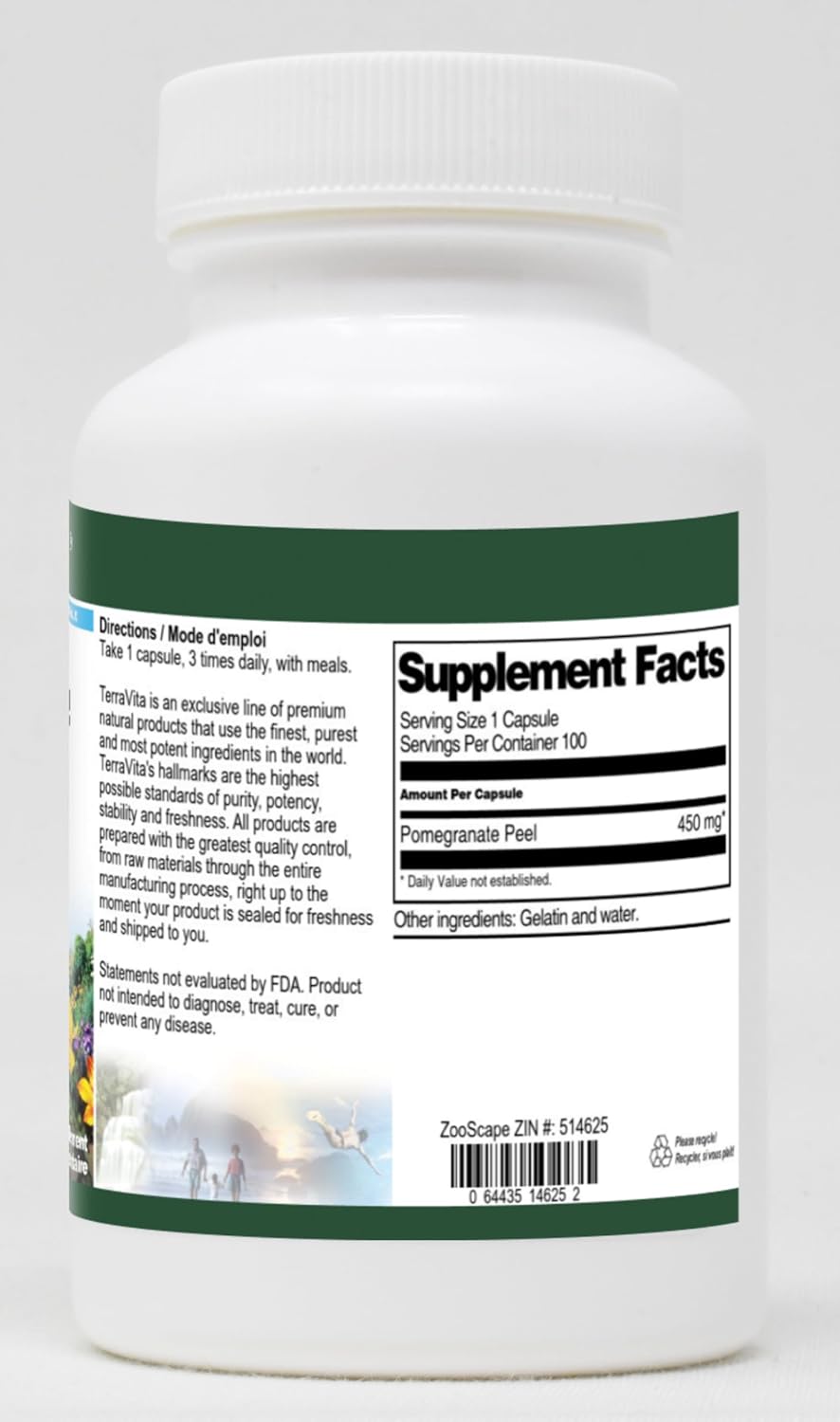 Pomegranate Peel 450 mg - 100 Capsules