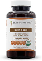 Secrets of the Tribe Bardana Orgánica Cápsulas - Suplemento Herbal con Raíz de Arctium Lappa (120 Cápsulas)