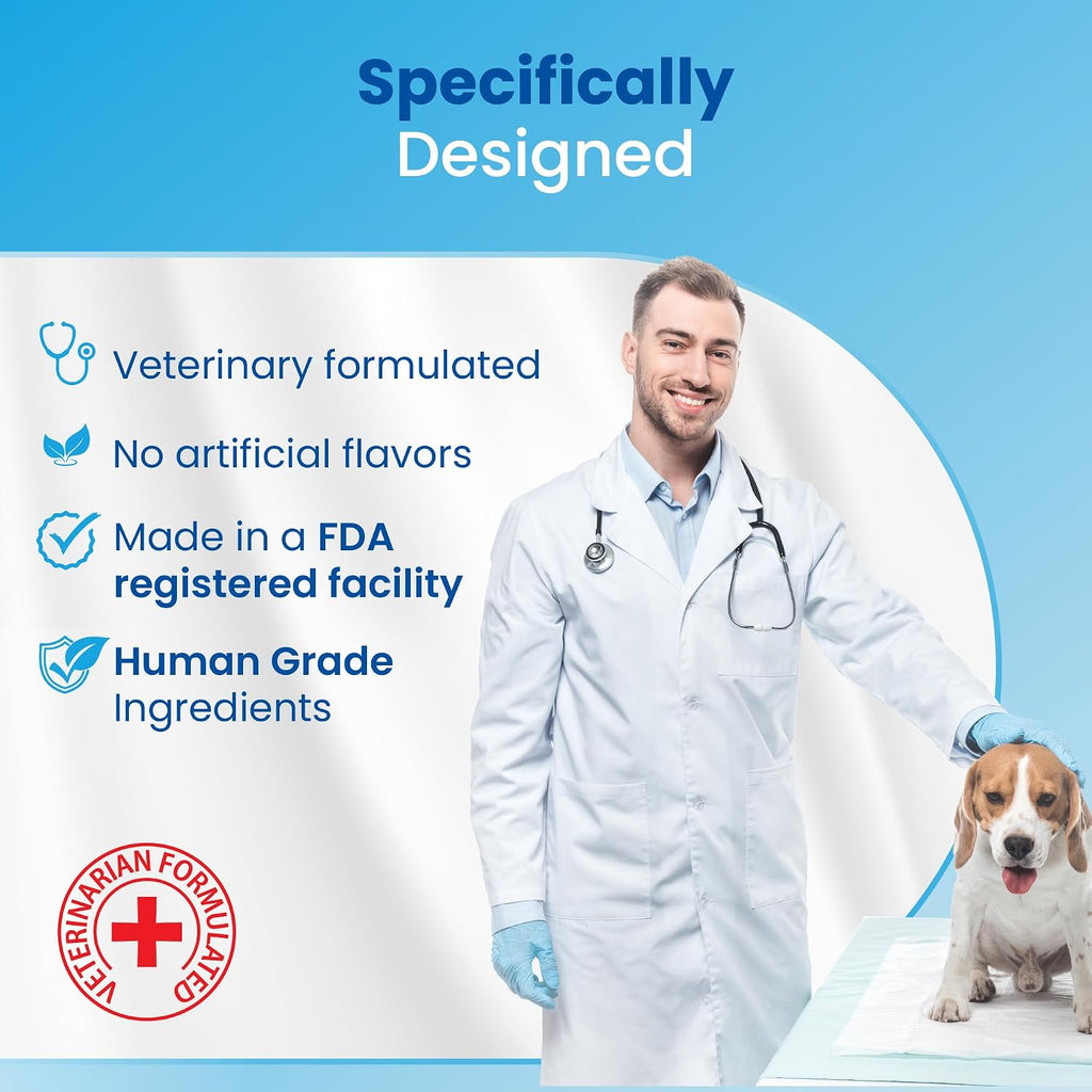 Bio PetActive VitaliDOG Chewable Multivitamin for Dogs with Biotin, Vitamins A, E, B Complex and Amino Acids - 150 Chewable Tablets