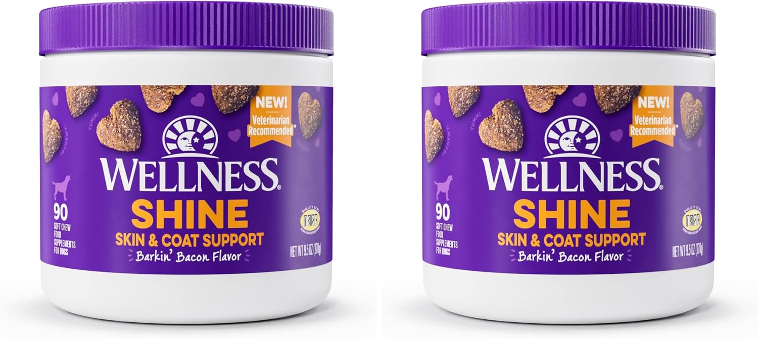 Wellness Salmon Flavored Soft Chew Immune & Allergy Supplements for Dogs, 45 Count
