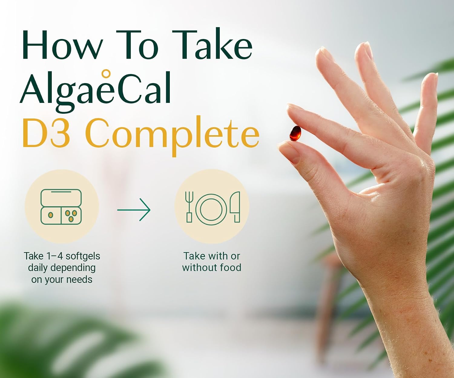 ALGAECAL D3 Complete - Vitamina D3, K2, A y E - 60 Cápsulas Blandas