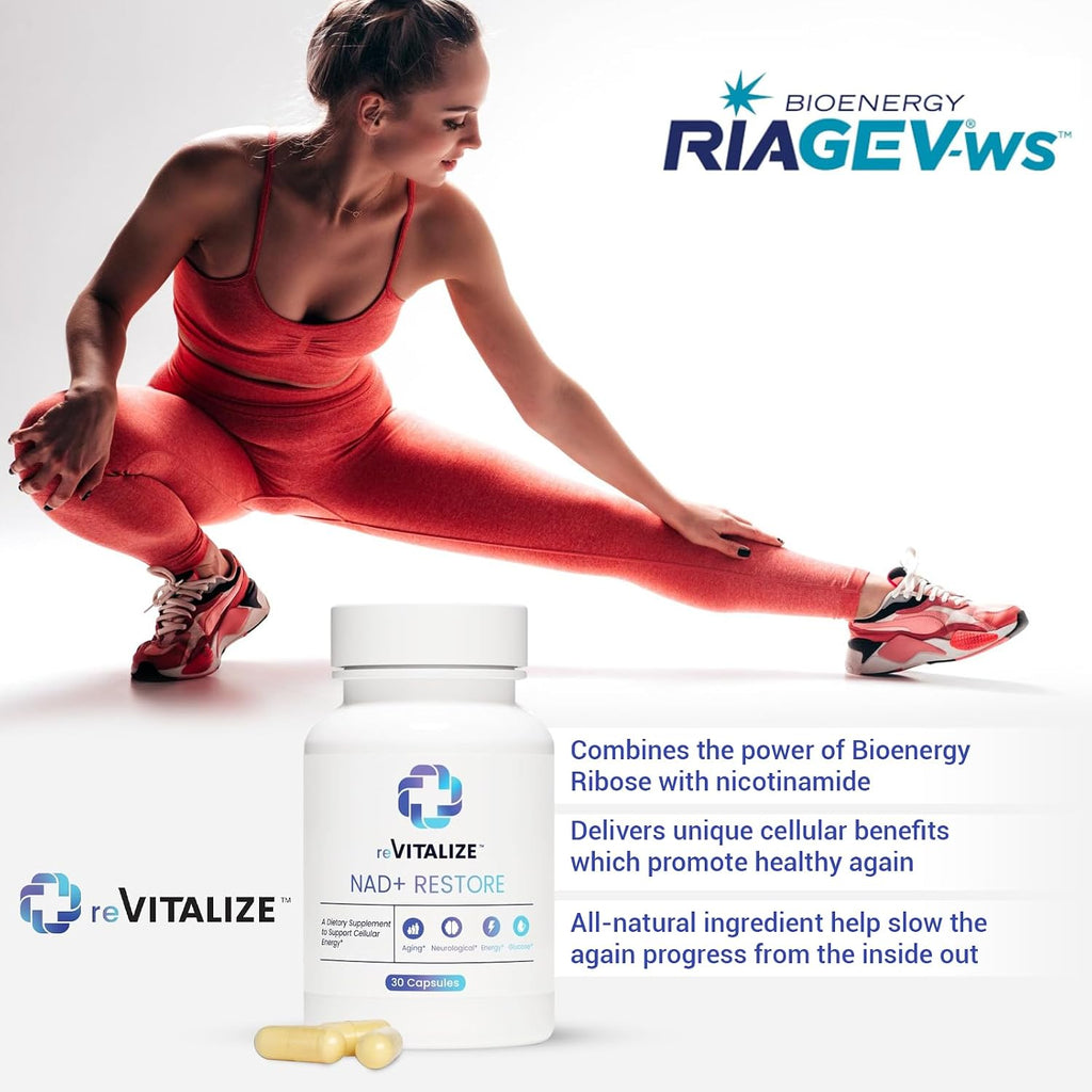 NAD+ 750mg con Nicotinamida Ribósido - Suplemento Antienvejecimiento y Energía Celular | REVITALIZE