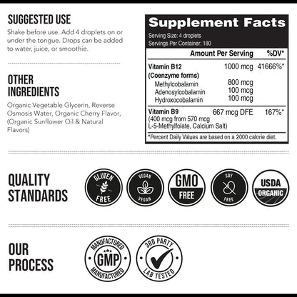 BioActive Vitamin B12 1000 mcg con 3 Formas – Personas mayores: Con la edad, la absorción de B12 disminuye debido – Image 7