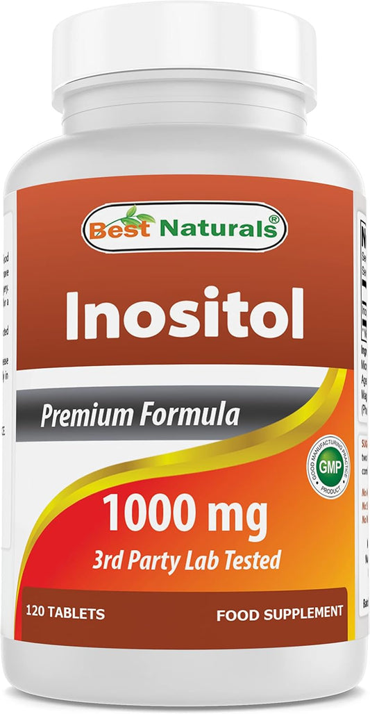 Best Naturals Inositol 1000 mg, 120 comprimidos – También conocida como vitamina B8