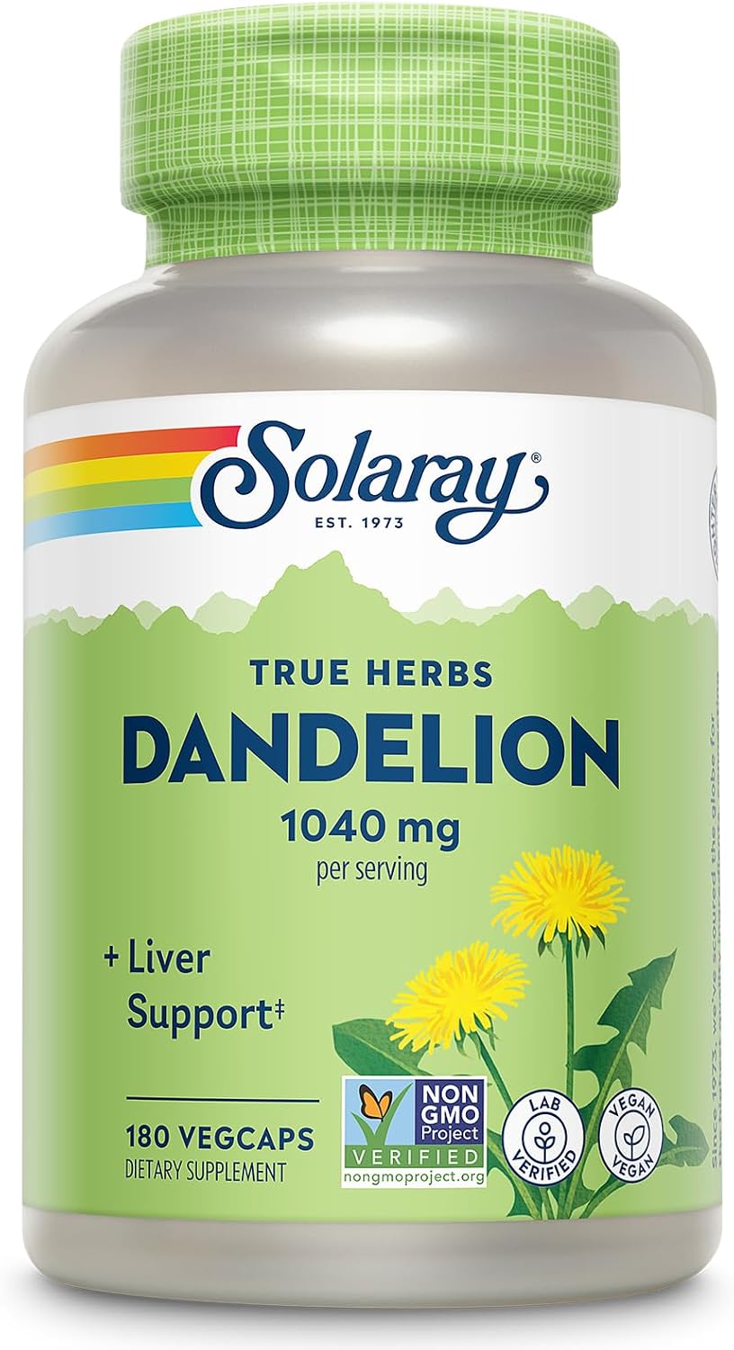 SOLARAY Dandelion Root - Kidney & Liver Support Supplement - 1,040 mg Per Serving - Vegan - 100 VegCaps
