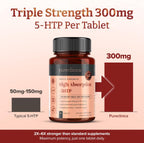 pureclinica 5HTP Alta Concentración 300mg x 180 Comprimidos (2 x 90) – Suministro para 6 Meses – con Vitamina C, B6 y Extracto de Pimienta Negra