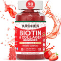 Hurdilen Biotina Colágeno Gummies 10000mcg - 90 Gominolas para Cabello, Piel y Uñas