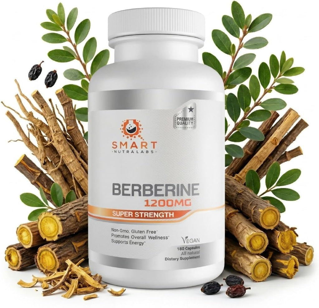Smart Nutra Labs Premium Berberina HCL 1200mg | 180 Cápsulas Veganas