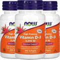 NOW Foods Vitamina D3 2000 UI 240 Cápsulas Blandas (3 Pack)