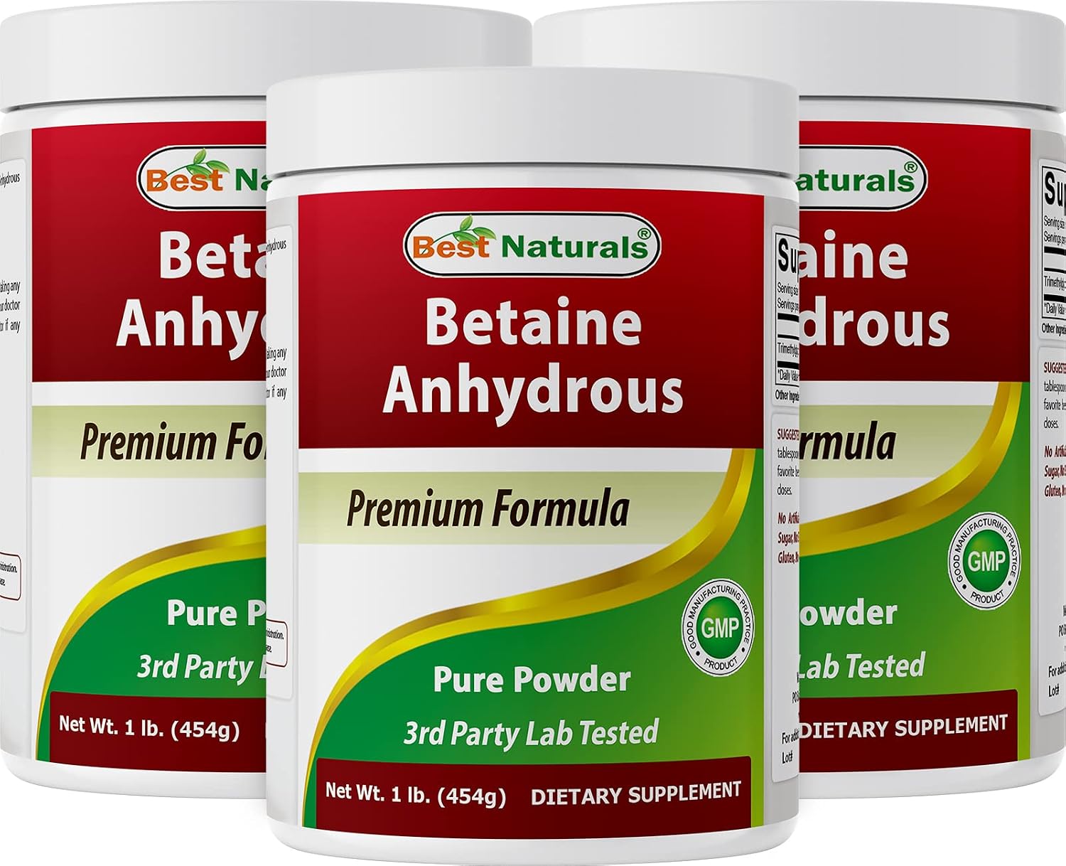 Best Naturals Betaína Anhidra (TMG) Pura en Polvo - 1 Libra (2 Paquetes)