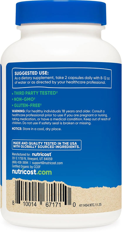 Nutricost Cápsulas de Moringa 500mg, 180 Cápsulas (90 Porciones) - Cápsulas Vegetales, No GMO, Sin Gluten – Image 4