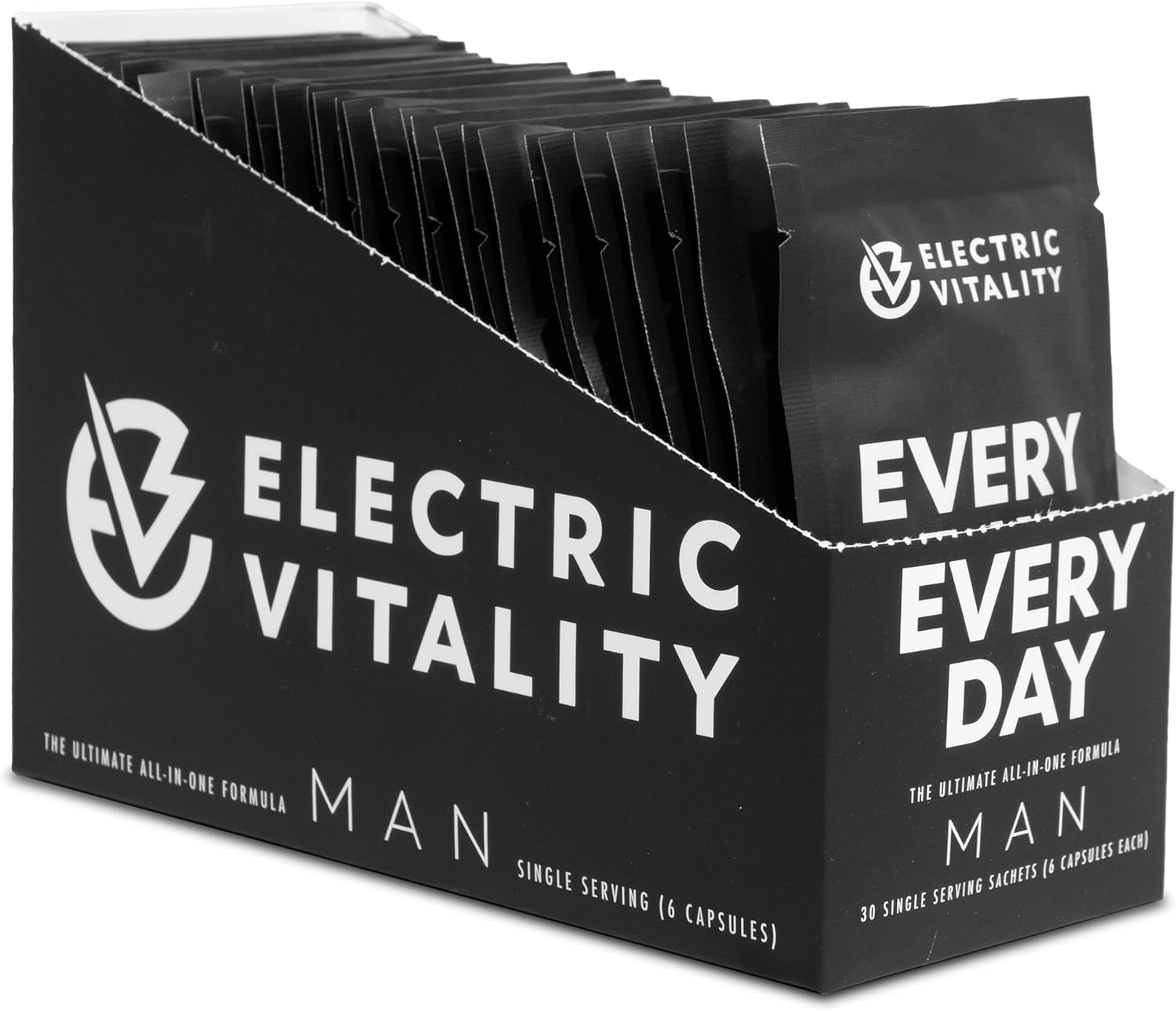 Multivitamínico para Hombre - Completo con Tongkat Ali, Shilajit, Lion's Mane y Vitaminas Esenciales, 30 Sobres