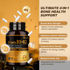 NATURE TARGET Vitamina D3 K2 con Calcio y Magnesio, 5000 UI D3 + 120 mcg K2, 120 comprimidos