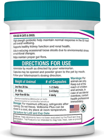 Vetbiome Plus Probióticos de Alta Potencia para Mascotas (160 Cápsulas) - 120 mil millones UFC, Fórmula de 9 Cepas - Probado – Image 9