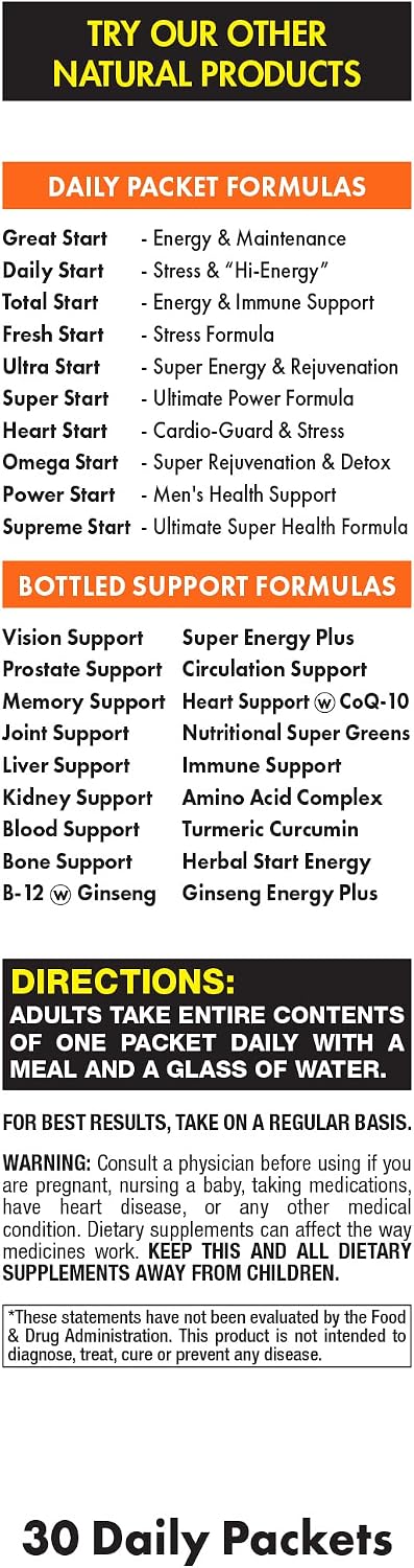 Great Start Pack Diario Todo en Uno - Nutrición Esencial con Vitaminas C, D3, K2, Complejo B, Zinc, Minerales Traza, Super Greens y Colágeno Marino - 30 Días