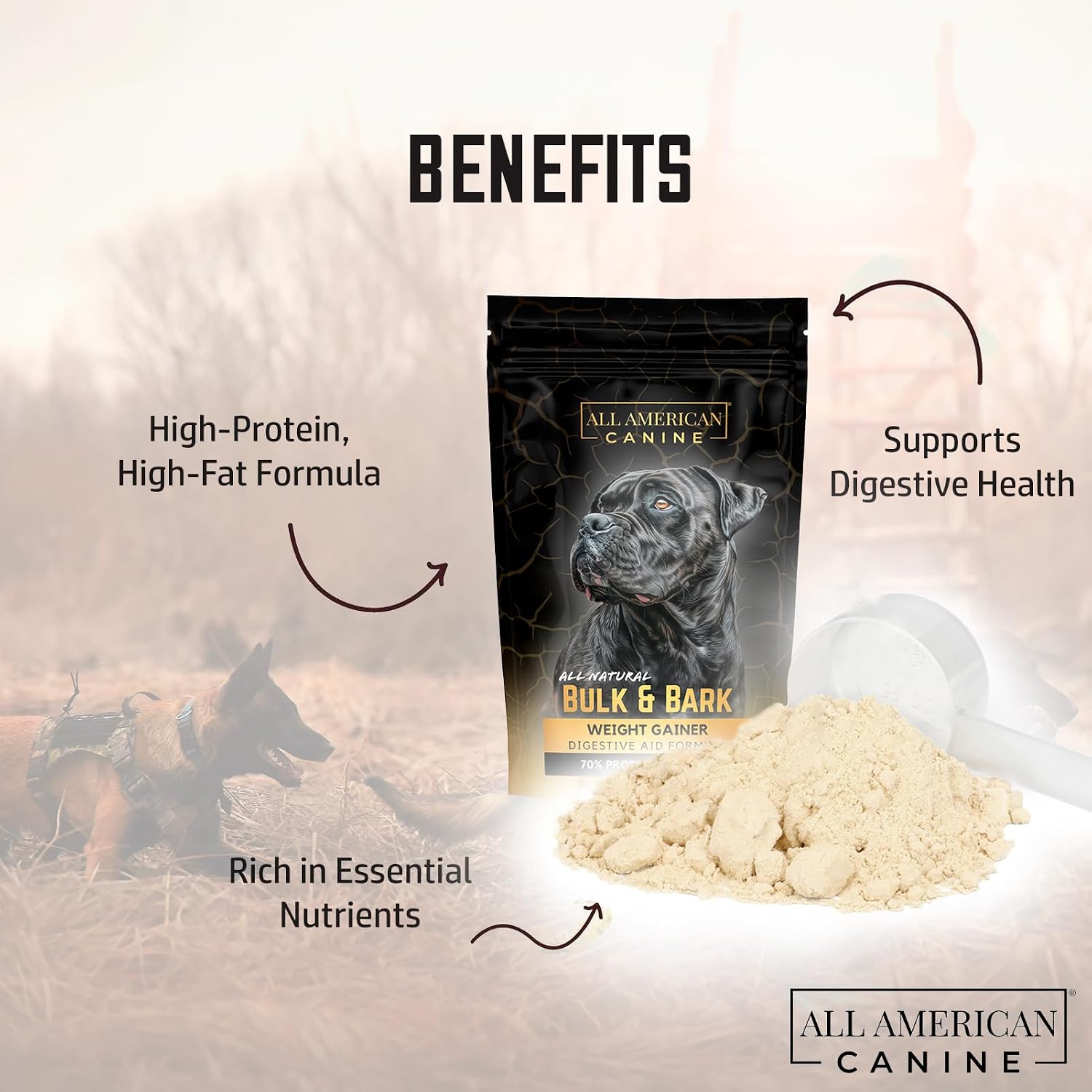 All American Canine - Weight Gainer y Digestive Aid para Perros