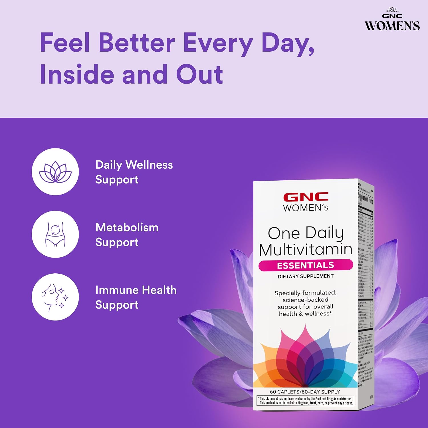 GNC Women's One Daily Multivitamin Essentials - Multivitamínico Diario para Mujeres (60 Comprimidos)