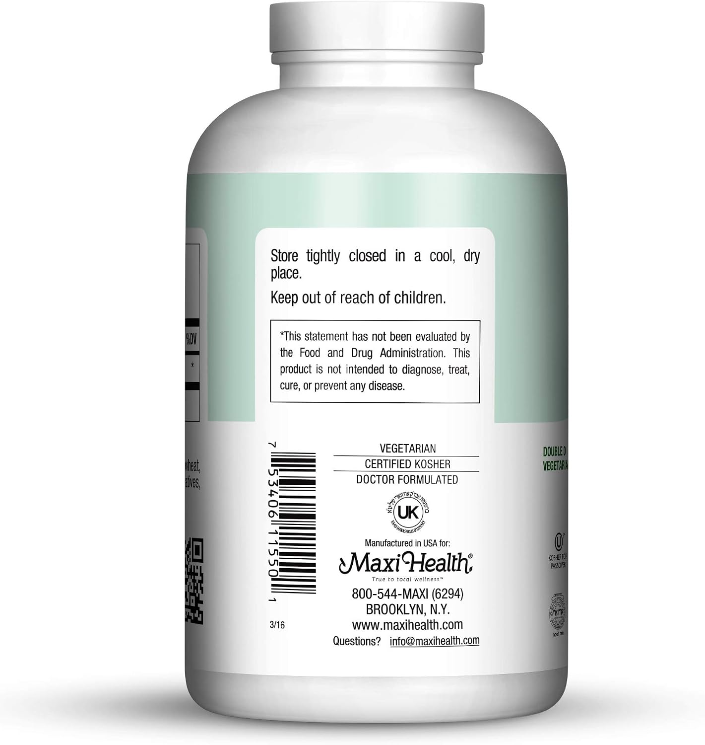 Maxi Health Cápsulas Vacías Tamaño 00 Vegetarianas - Kosher 500 uds