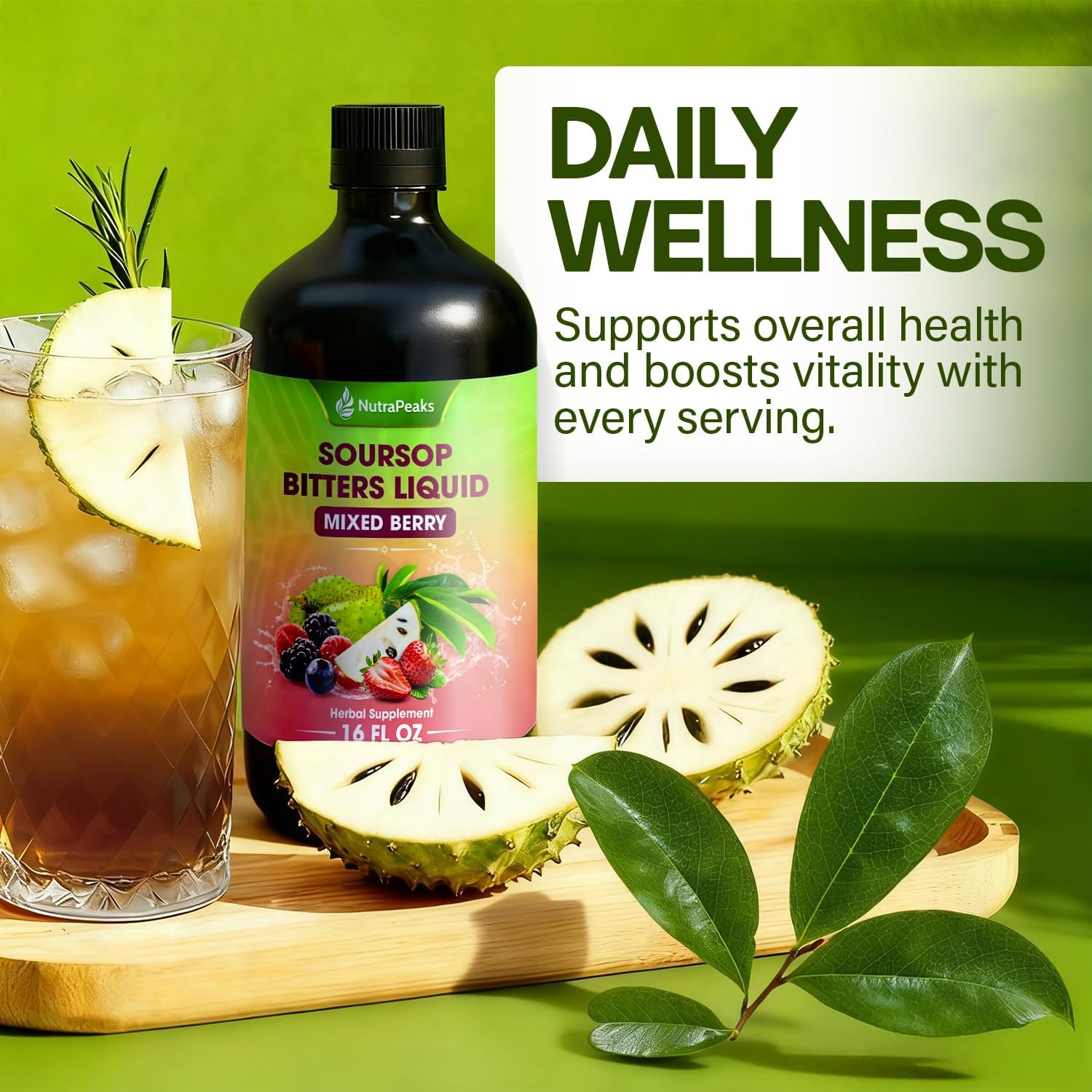 Soursop Bitters Liquid – Mixed Berry, Herbal Detox, 473 ml