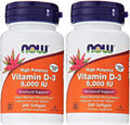 Now Foods Vitamina D3 5000 UI, 240 caps. blandas (Pack 2)