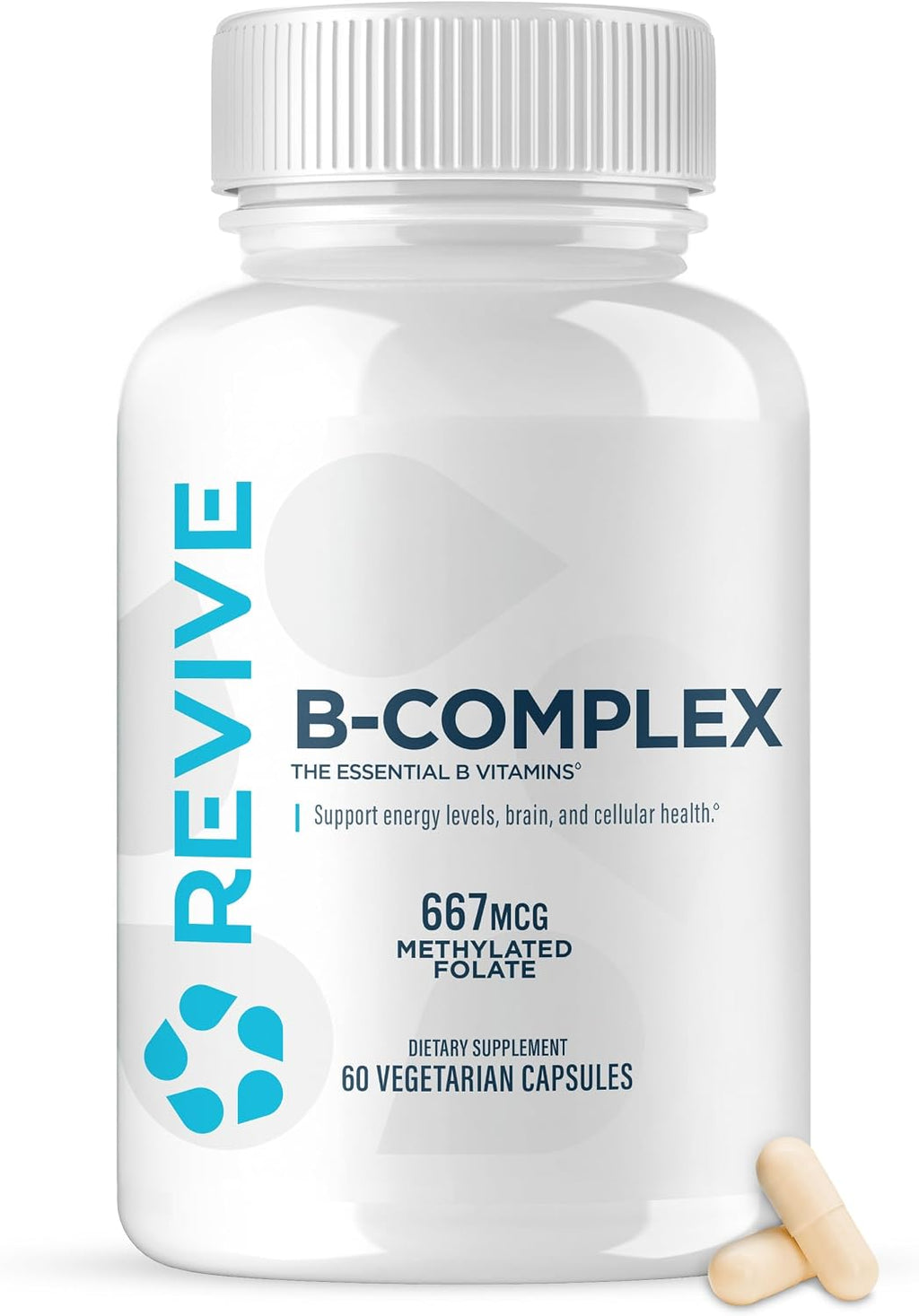 Revive MD Complejo de Vitamina B – Cápsulas para Hombres y Mujeres (60 Servicios)