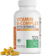 Bronson Complejo B con Vitamina C - 120 Cápsulas Vegetarianas