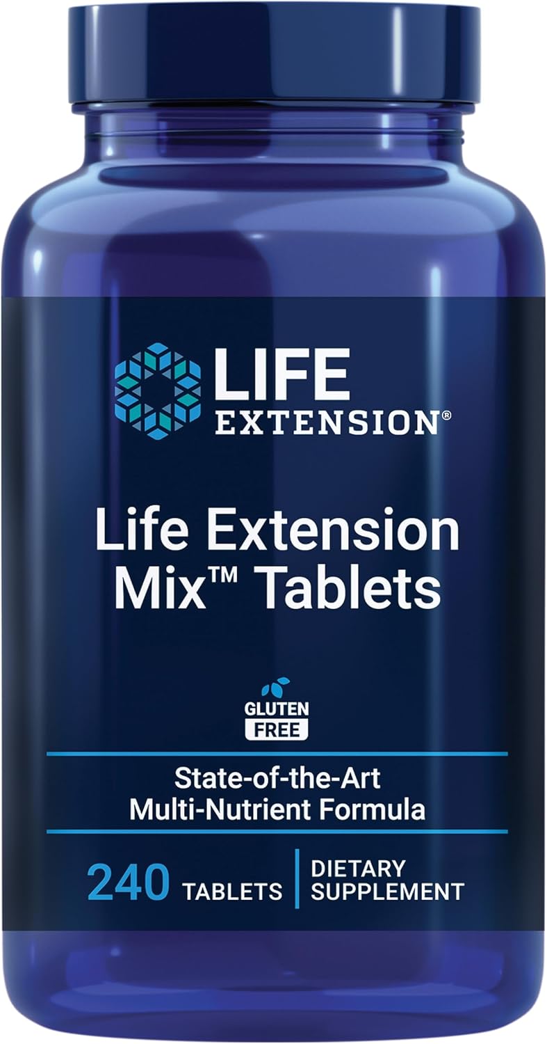 Life Extension Mix, 240 comprimidos - Complejo multivitamínico y mineral con extractos de frutas y vegetales