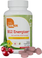 Zahler Energizer - Suplemento de Folato y B12 - Pastillas de disolución rápida sabor cereza - Metilcobalamina 1000 mcg y Ácido Fólico 1360 mcg (90 comprimidos)