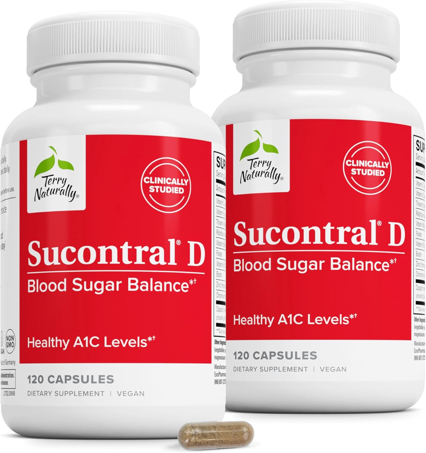 Terry Naturally Sucontral D - Complejo B con Folato, Zinc y Cromo - 60 Cápsulas