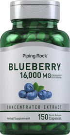 Piping Rock Suplemento de Arándano - 150 Cápsulas - No Transgénico y Sin Gluten