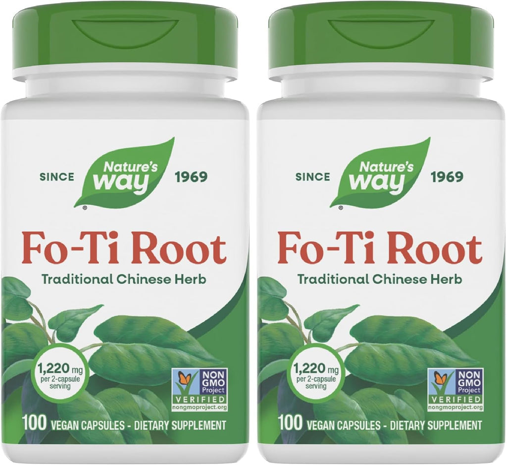 Nature's Way Raíz de Fo-Ti, 1220 mg por Dosis, 100 Cápsulas Veganas