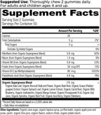Ancient Nutrition Supergreens Gummy - Gominola Orgánica de Superalimentos con Frutas, Verduras y Hierbas Reales, 100 unidades, Sabor Fresa Sandía