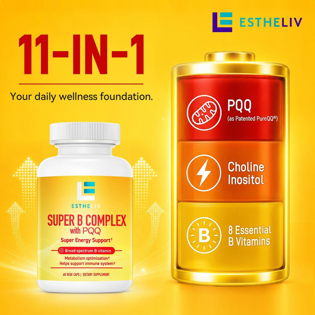 ESTHELIV® Super B Complex con PQQ - 60 Cápsulas Vegetales