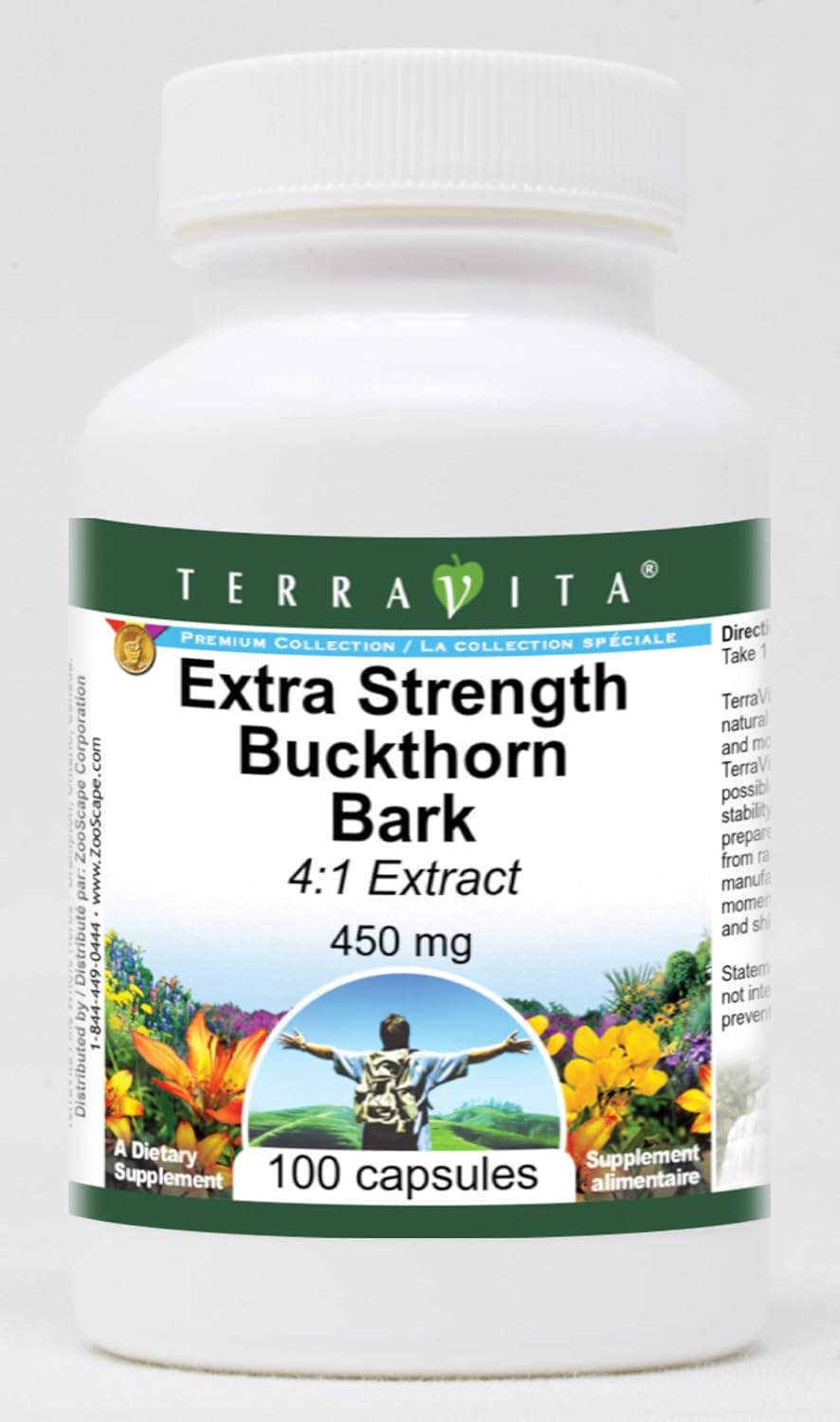 High Potency Buckthorn Bark Extract 4:1 - 450 mg (100 Capsules)
