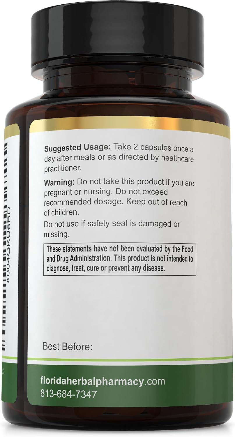 Florida Herbal Pharmacy - Extracto de Hoja de Papaya 10:1, 120 Cápsulas, 500 mg por Cápsula