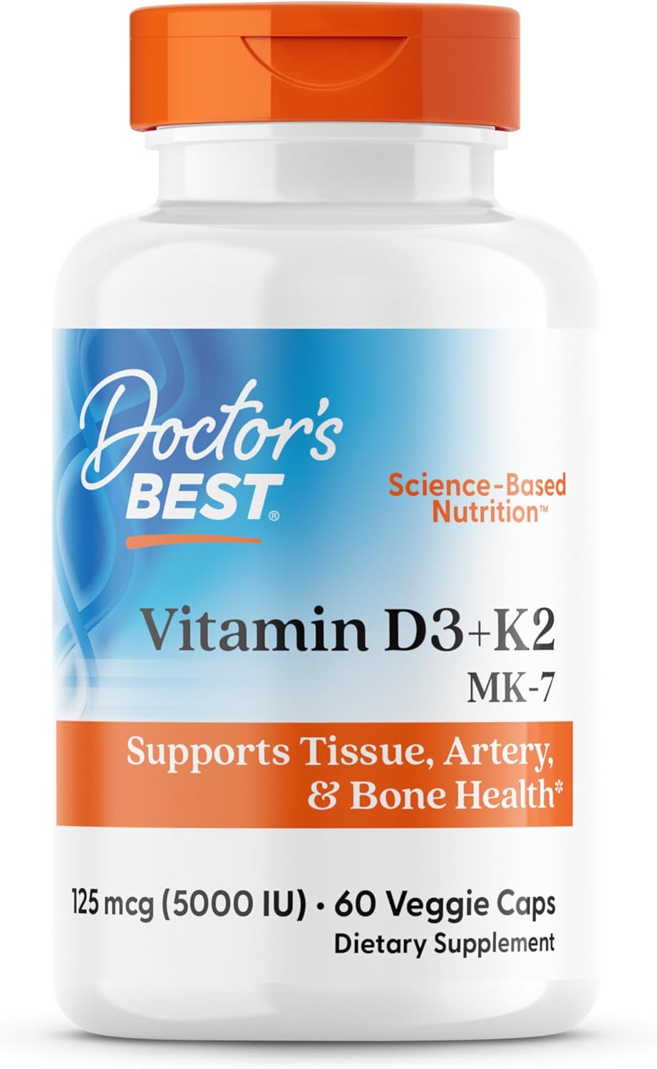 Doctor's Best Vitamina D3 y K2, 60 cápsulas vegetales