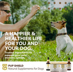 Pup Shield Fórmula de Apoyo Inmunológico Natural para Perros con Probióticos, Hoja de Olivo, Cola de Pavo y Equinácea, 30 Días