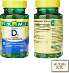 Vitamina D3 1000 UI (25 mcg) Softgels, 200 Cápsulas + Sticker Me Gusta