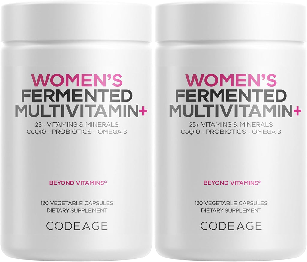 Codeage Multivitamínico Diario para Mujeres - 25+ Vitaminas y Minerales Fermentados con Probióticos - Pack de 2