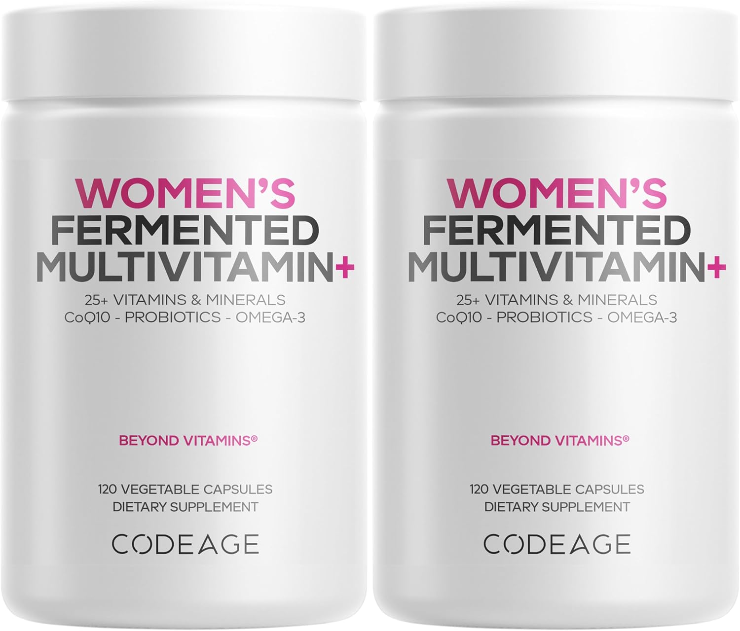 Codeage Multivitamínico Diario para Mujeres - 25+ Vitaminas y Minerales Fermentados con Probióticos - Pack de 2