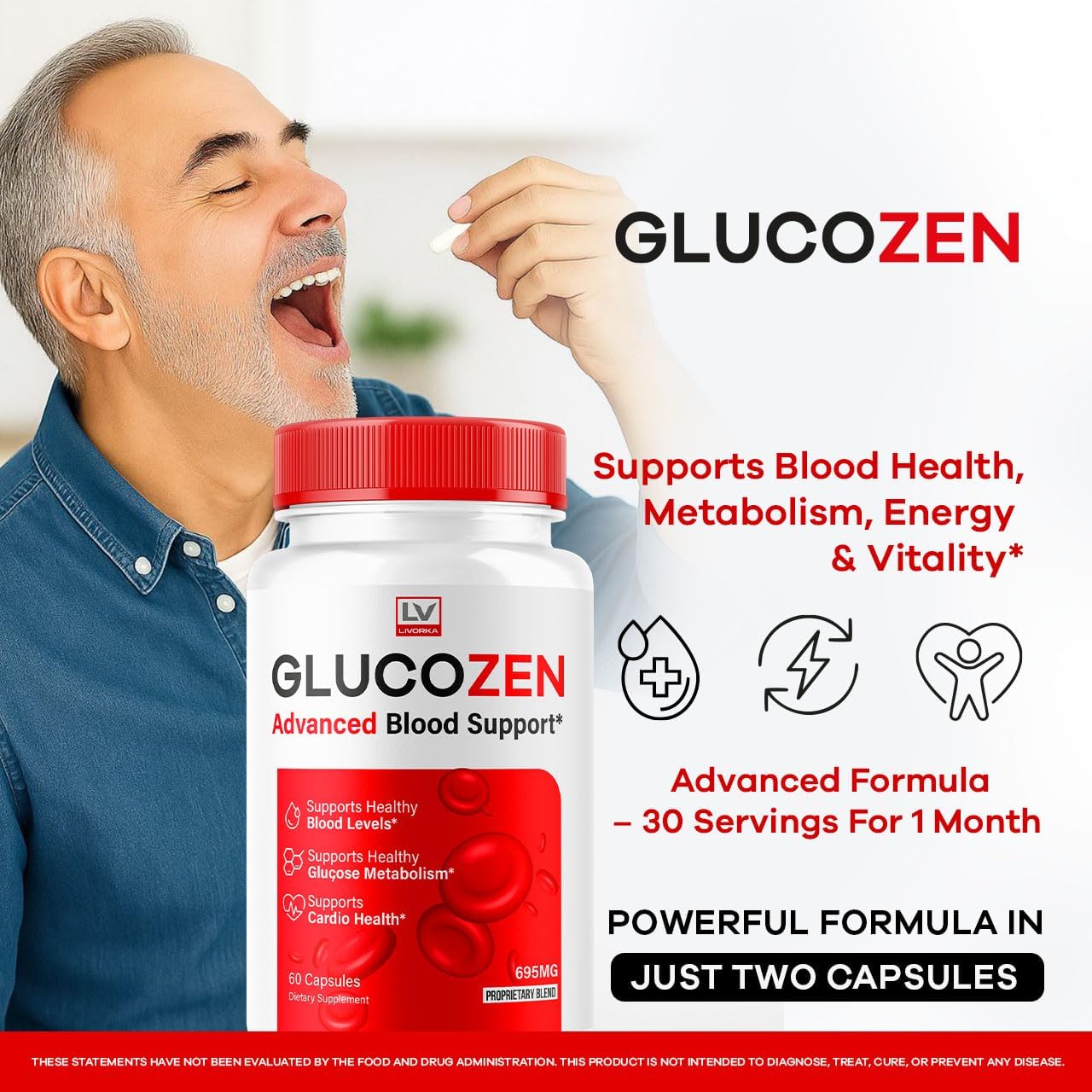 GlucoZen Capsules (3 Pack, 180 Cápsulas)