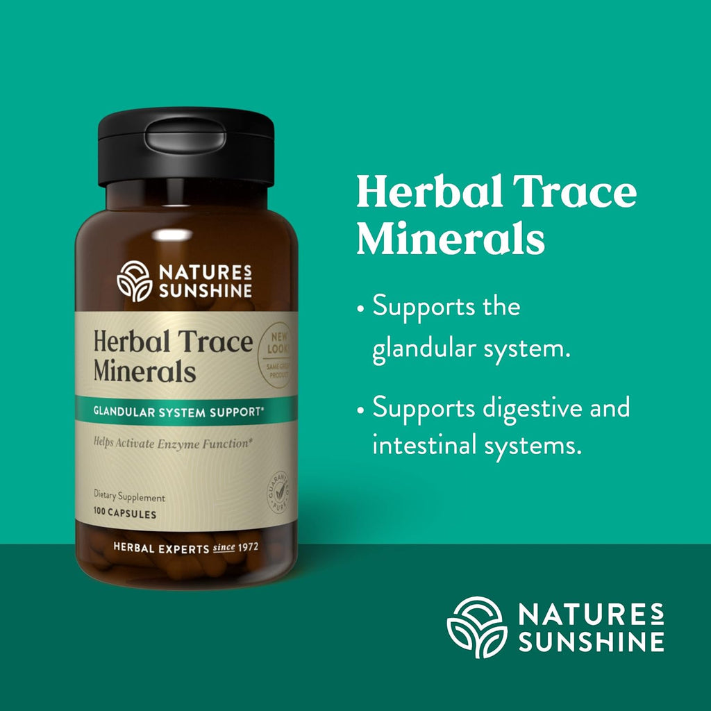 Nature's Sunshine Minerales Traza Herbales - 100 Cápsulas
