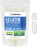 Empty Capsules Size 4 - 100 Count - XPRS Nutra - Clear Gelatin Capsules for Filling