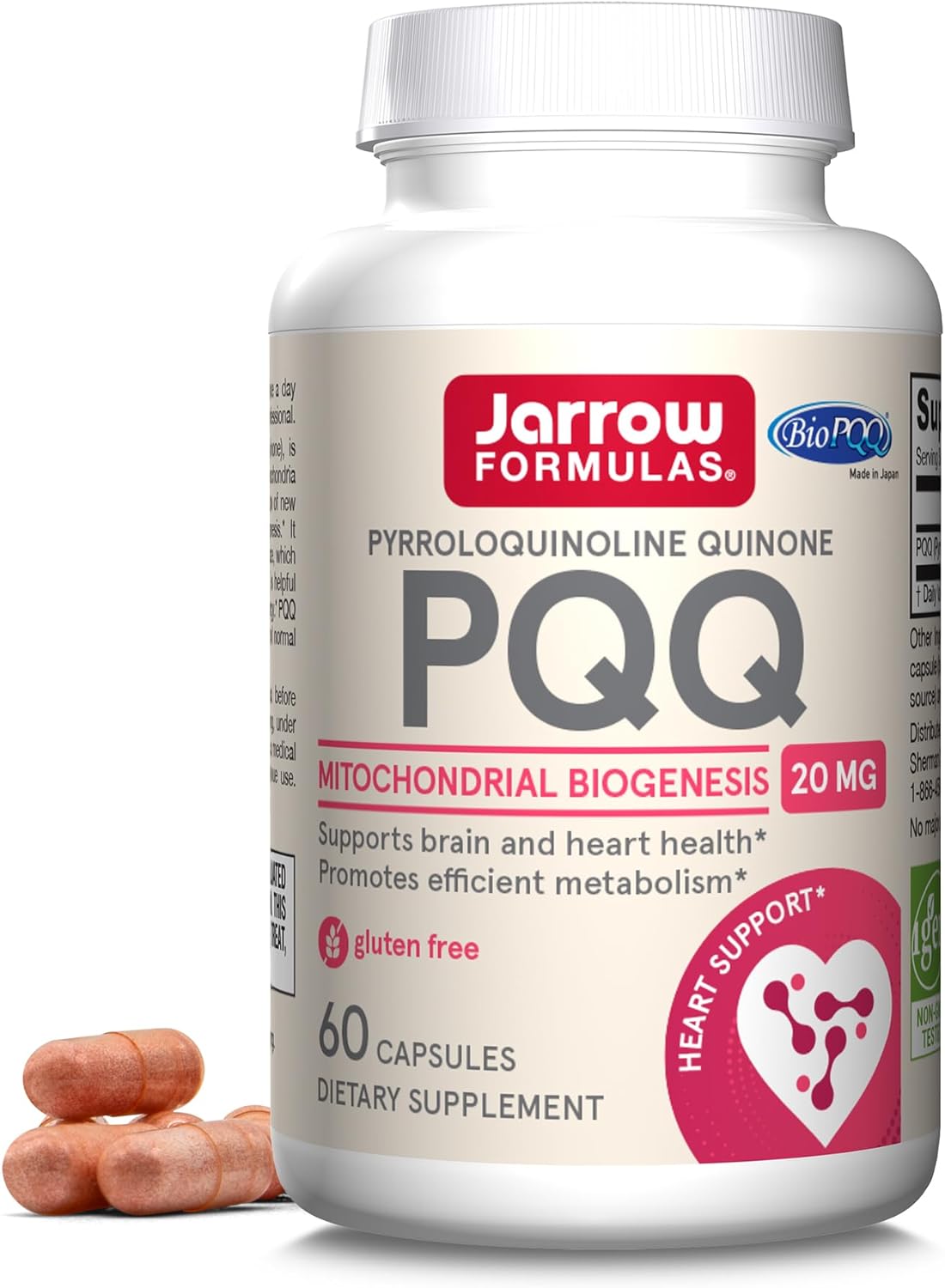 Jarrow Formulas PQQ 20 mg – Dietary Supplement, 30 Vegetable Capsules